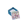 Tyrkysová krabička s květinovým motivem - malá