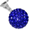 Ocelový přívěsek Disco Ball - kulička s tmavě modrými zirkony
