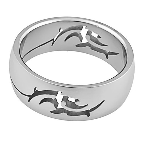 Ocelový prsten s motivem