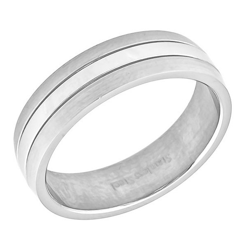 Ocelový prsten, lesklý střed a matné strany