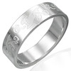 Ocelový prsten - matné symboly na povrchu