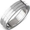 Ocelový prsten s dvěma drážkami